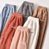 Women's Cozy Coral Fleece Pants - Autumn/Winter Casual Loose Pajamas for Home or Walking