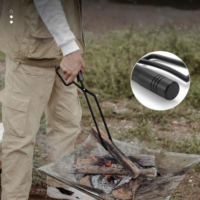 Outdoor BBQ Holzkohlezange Tragbare BBQ Eisen Feuerzange Entenschnabel Feuerzange Solider Isolierter Griff Verlängerte Holzkohlezange