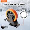 Caster Wheels, 5-inch Swivel Plate Casters, Set of 4, with Security A/B Locking No Noise PVC Wheels, Heavy Duty 450 lbs Load Capacity Per Caster,