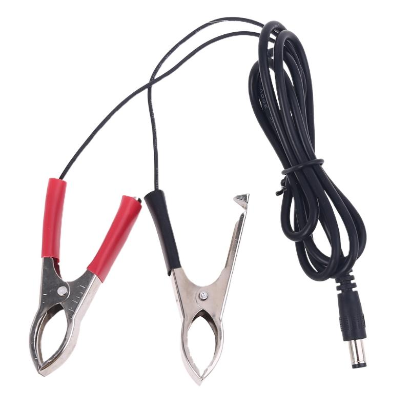 5.5x2.1mm DC Power Plug Male Connector To Dual Alligator Clip Cable Cord 100cm