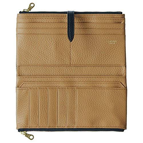 CCOMPANY LIMITED Women's Long Wallet with Coin Purse and Card Case, Lupo 2 Second, Italian Leather (Navy)