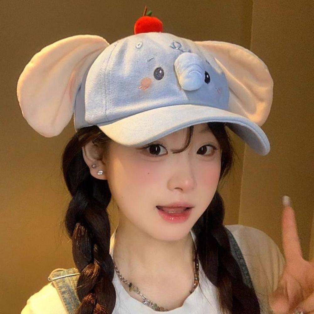 Cute Elephant Peaked Cap Y2k Sun Hat Fashion Baseball Cap  Women