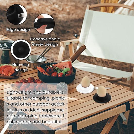 5Pcs Boiled Egg Holder Food Grade BPA Free Compact Design Portable Stackable Egg Cup Tray with Stable Base