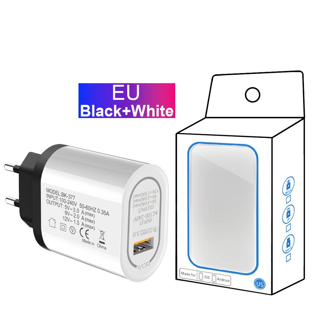 Universal QC3.0 Fast Charging Single Port Charger - UK, EU, US Compatible