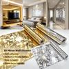 Luxury 3D Metallic Mirror Wall Stickers Self-Adhesive Waterproof Oil-Proof Removable Background Wall Decor for Home