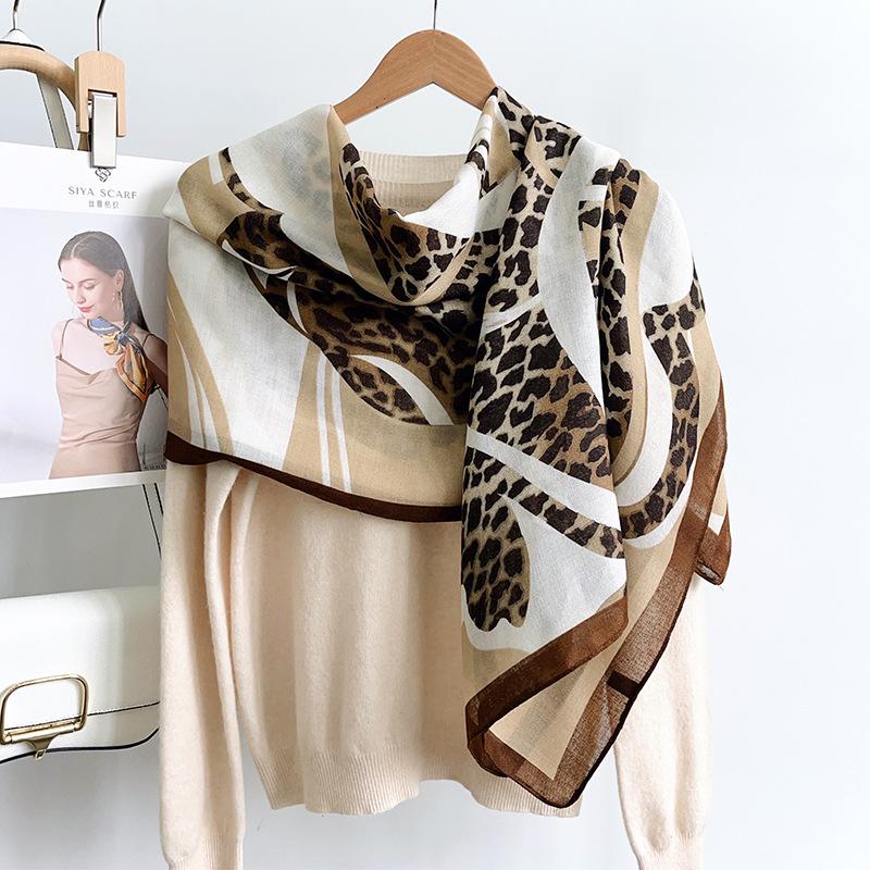 Women S Vintage Floral Print Soft Long Scarf For Autumn Winter
