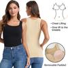 Women Compression Vest Shapewear Square Neck Tank Top Tummy Control Body Shaper Waist Trainer Camisole Padded Soft Underwear