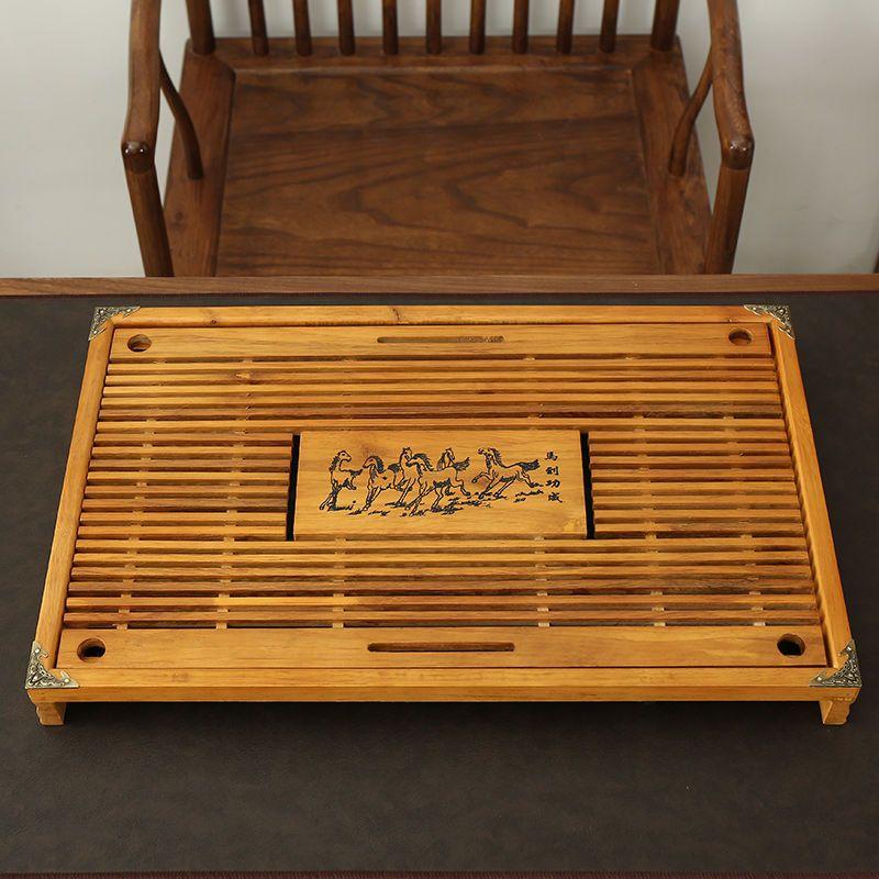 Chinese Traditional Tea Set Ceramic Kung Fu Complete Set of Solid Wood Tea Tray Tea Ceremony