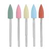 5PCS Stainless Steel Silicone Rubber Grinding Head Silicone Nail Drill Bits Manicure Use