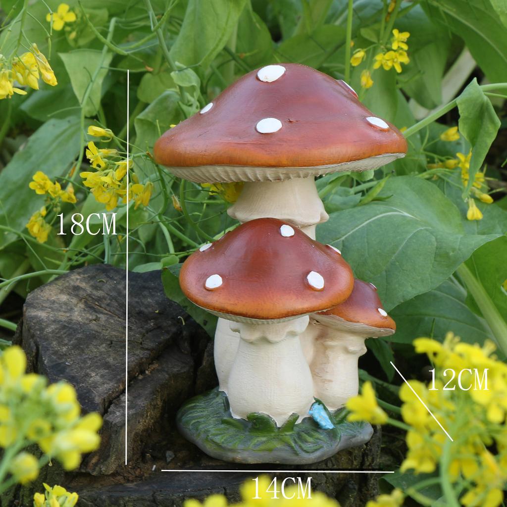 Artificial Mushroom Ornaments, Outdoor Garden Micro Landscape Decor for Potted Plants