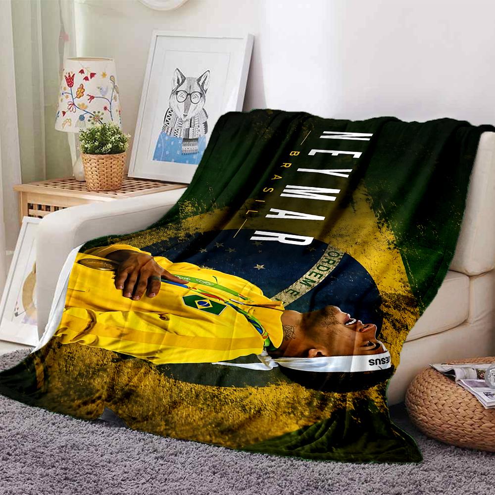 Football Legend Celebration Pose printed flannel breathable and warm blanket, a stylish home gift, suitable for home, office and bedspread use. 15a138