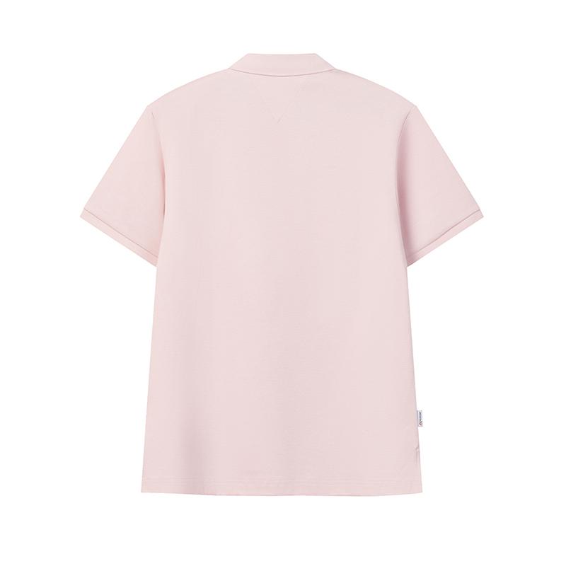 FILA White Fashion Simple Classic Casual Versatile Comfortable Brand Logo Knitted Short Sleeve Polo Shirt Men tops Orange Gray Pink F51M623101FPK