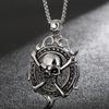Punk Gothic Skull Head Charms Pendant Necklace Men 316L Stainless Steel Jewelry On The Neck Male Necklaces Pendants