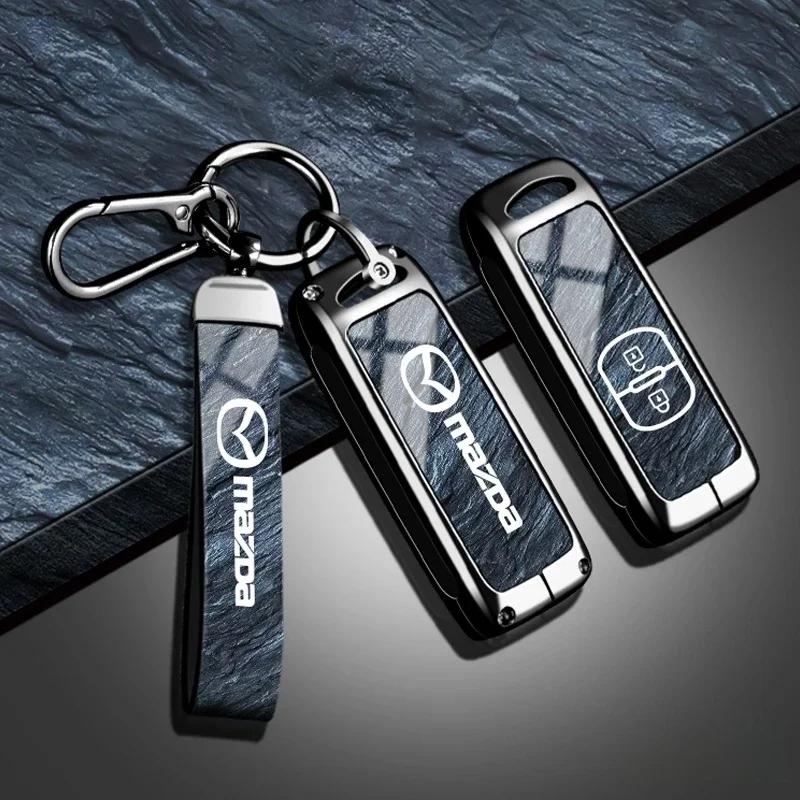 Leather car key cover key case for Mazda 2 3 6 CX3 CX5 CX8 CX30 CX-5 CX-30 CX-8 CX-3 CX4 MX-5 BT50 BT-50 Atenza Axela Shell Bag W4