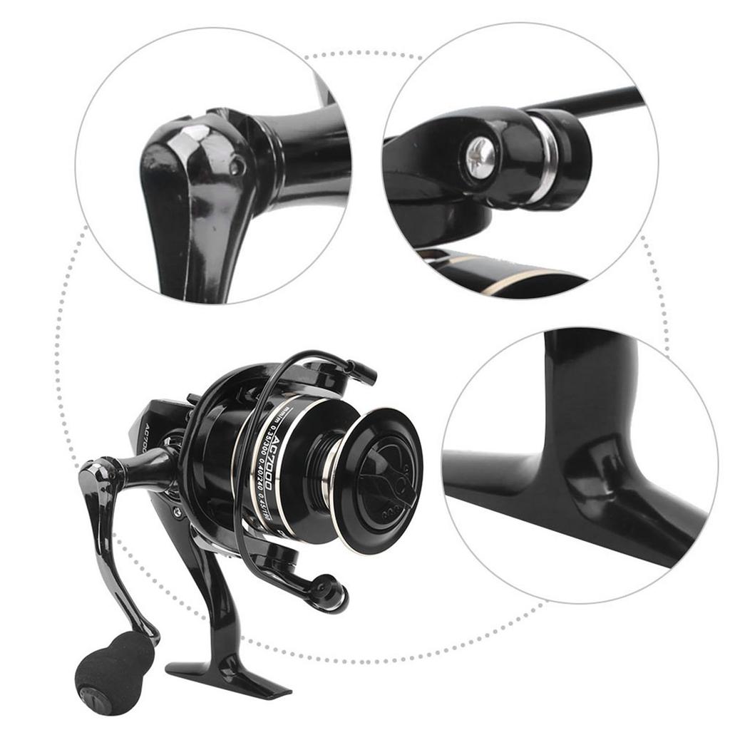 Metall Spinnrolle Weitwurf Meeresfisch Baitcasting Rolle Zubehör AC7000