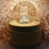 Authentic Music Box with Gift Popular Gift for and Features Crystal LED Ambient USB Projection Wooden Bedside Romantic Soothing Perfect for and