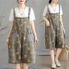 Women's Summer Printed Loose Denim Overalls - Seven-Part Pants