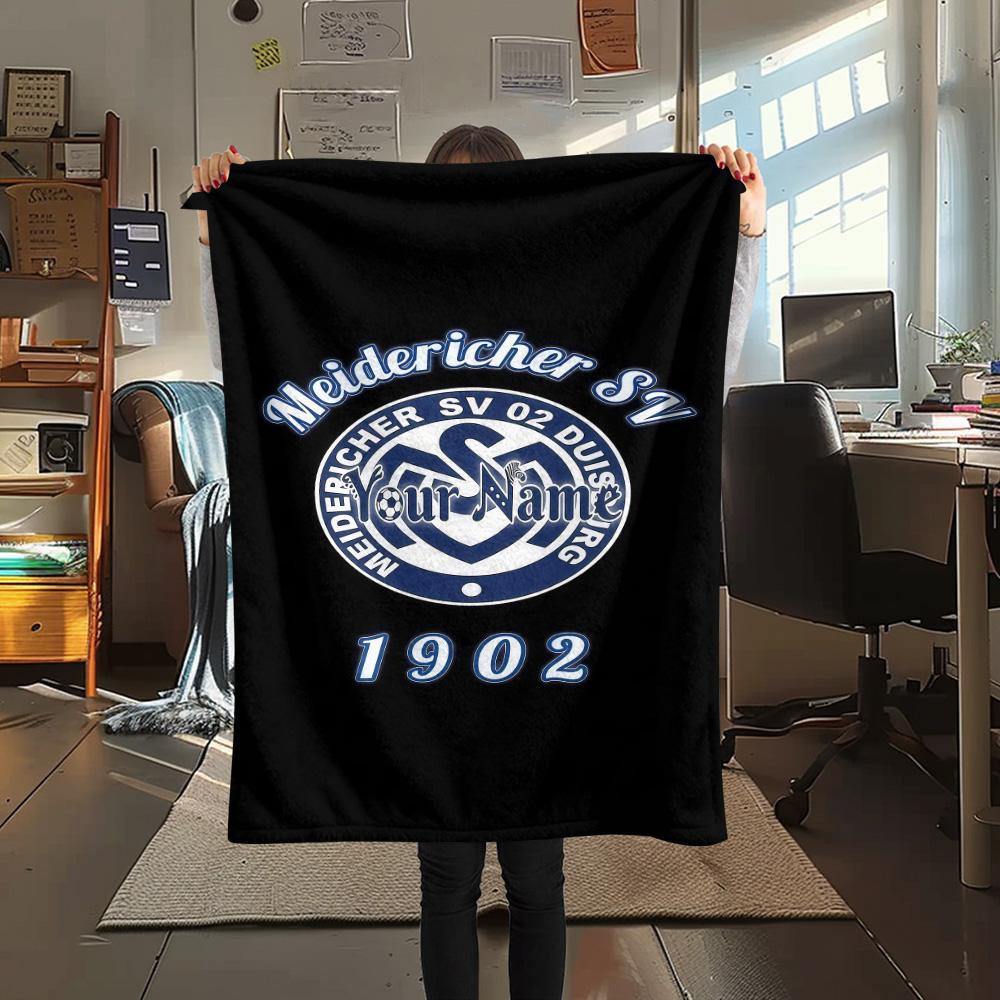 1PC Msv Duisburg Custom Name Patterned Flannel Blanket Suitable For All Seasons For Home Decor Warmth And Comfort Gifts Holiday Present