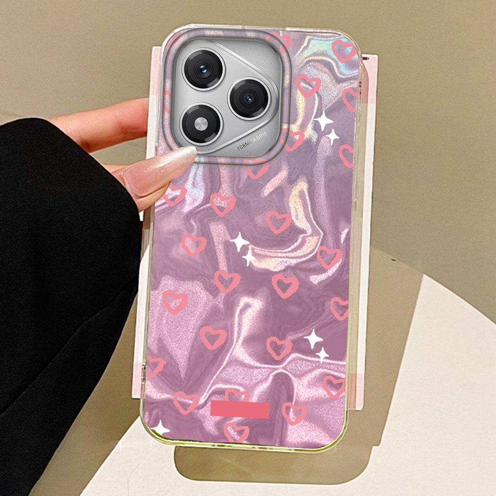 Pink Love Heart Water Texture Phone Cases for Honor 400 200 Pro Magic 7 6 5 Lite X9a X9b X9c X8a X8b X8c Shell Silicone Cover