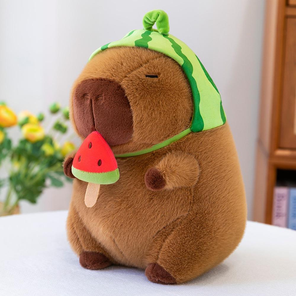 Stretchable Capybara Plush Doll Watermelon Capybara Stuffed Doll Capybara Plush Toy Birthday