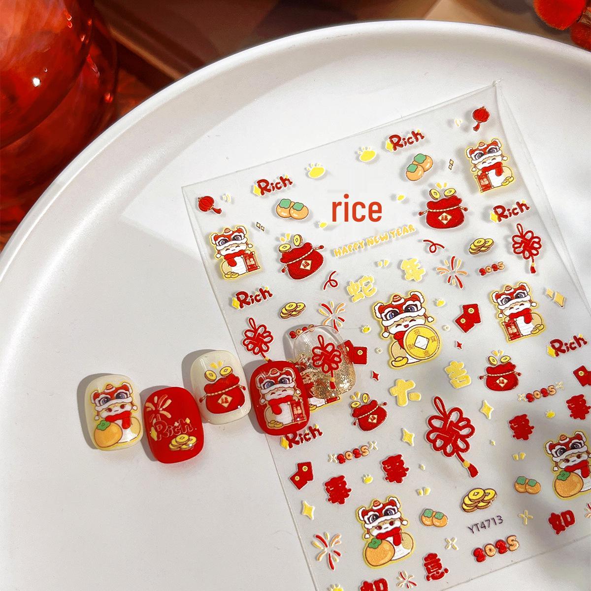 

YITU Year of the Snake Embossed Nail Stickers & Lucky Red Envelope Bag YT4713
