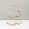6 Layer Elegant Gold Finish Earring Bracelet Display Stand Iron Desktop Organiser for Vanity Countertop