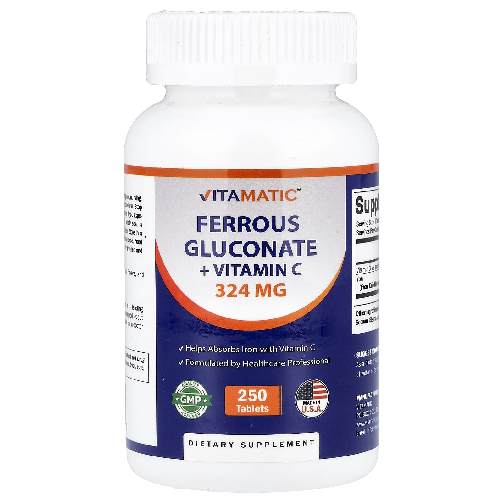 

Vitamatic Gluconate + Vitamin C, 250 Tablets
