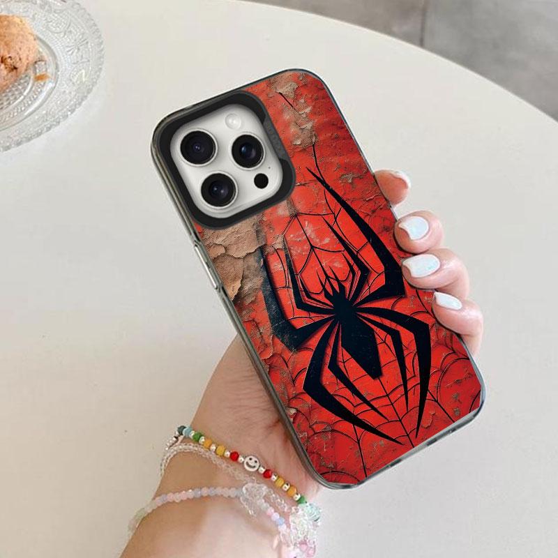 Black Spider Element Animal Print Phone Case For iPhone 16 Pro Max 15 14 13 12 11 XS X 8 7 Plus SE 2022 Shockproof Back Cover