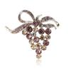 Stylish And Fresh Alloy Rhinestone Grape Brooch Exquisite And Versatile Women'S Suit Cardigan Corsage Jewelry Pin