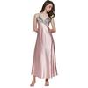Women's Satin Lace Nightgown Spaghetti Strap Sleeveless Slip Dress Soft V Neck