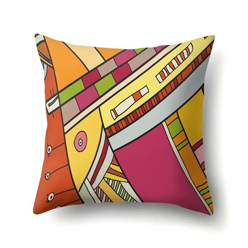 

Геометрическая абстрактная наволочка, автомобильная подушка для поясницы, подушка для дивана, мультяшный узор 40x40cm