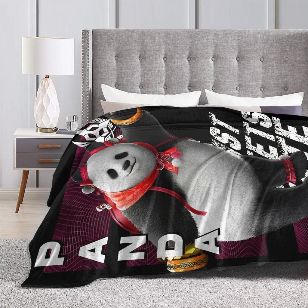 Panda Tekken 8 Gaming Blanket  Flannel Novelty Breathable Throw Blankets for Bedspread Autumn/Winter,