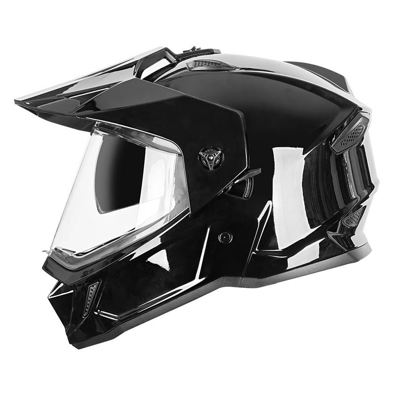 Dual Lens Full Face Motorcycle Helmet Off-Road Rally Dirt Bike ATV Racing DOT Certified ABS Carbon Fiber Style