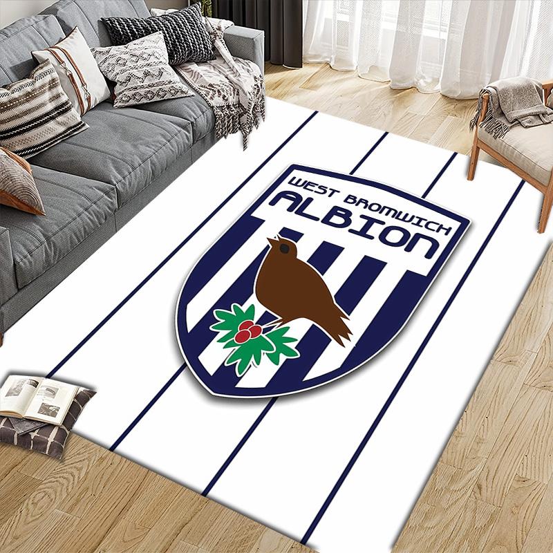 West Brom Flannel Pattern Square Carpet,Area Rug,Carpet Rug for Living Room Bedroom Sofa Playroom Decor,Non-slip Floor Mat