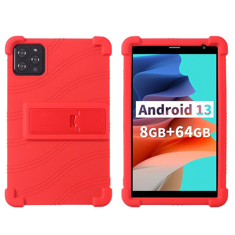 For VASOUN Model TAB 8 inch Kickstand Coat Shockproof Cover Tablet Case Soft Silicon Stand Protective Shell