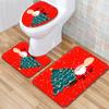 Christmas Bathroom Floor Mat Toilet Three-Piece Set