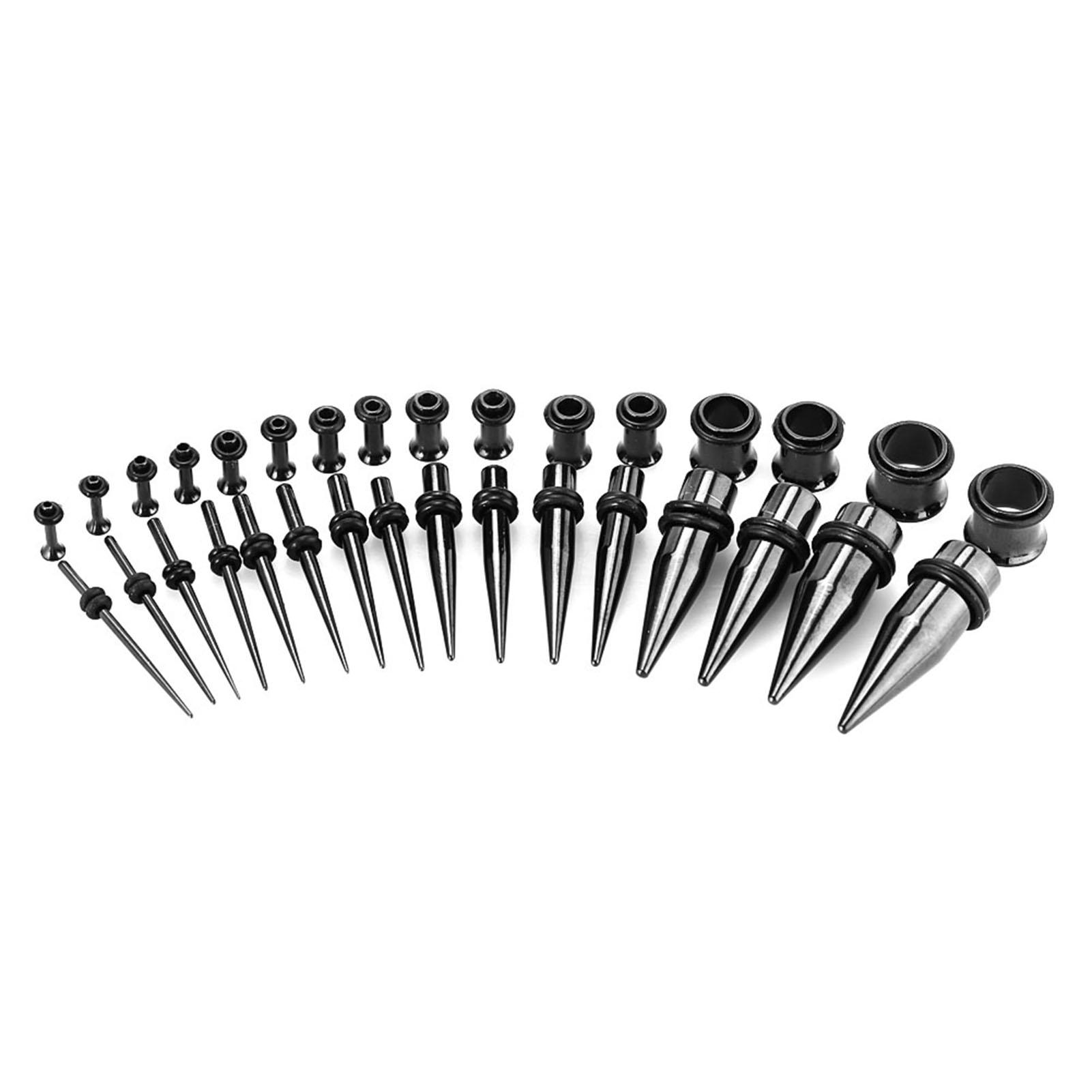 

36PCS/Set Stainless Steel r Expander Stretching Tapers and Tunnels(Silver)