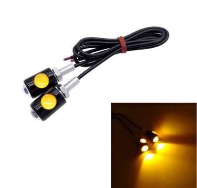 2Pairs Universal Motorcycle Signal Lamp Car LED Number License Plate Light Super Bright Eagle Eye Shape Bulb Turn Indicator