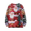 Women's Fashion Casual Long Sleeve Christmas Printed Round Neck Knitted Top