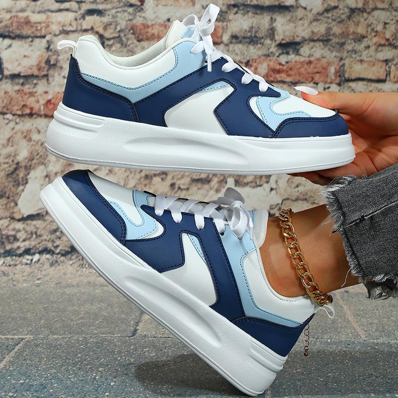 Fashion Board Shoes Ins Trendy Sneakers Women Men PU Leather Walking Shoes Casual Daily Shoes Platform Footwear Wear-resistant
