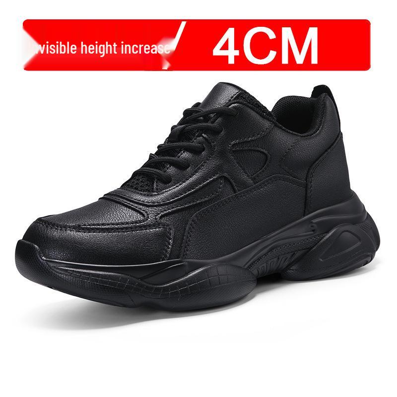 Men s 10cm Height Increasing Breathable White Casual Sneakers 45