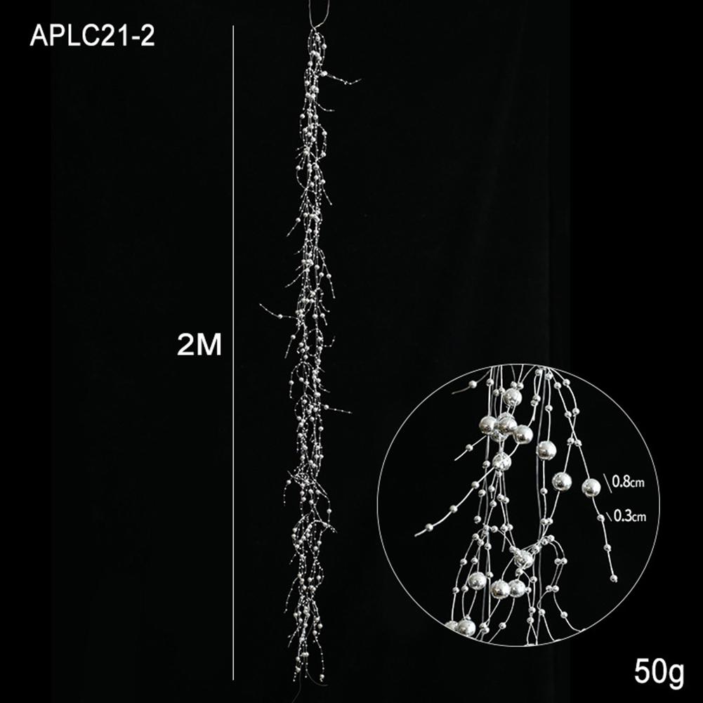 

Нитка жемчуга в форме виноградной лозы, прозрачные стеклянные капли, украшения для праздничного декора Silver