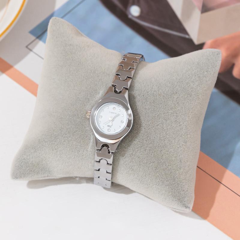 Womens Miniature Round Quartz Wristwatch With Alloy Band And Elegant Design
