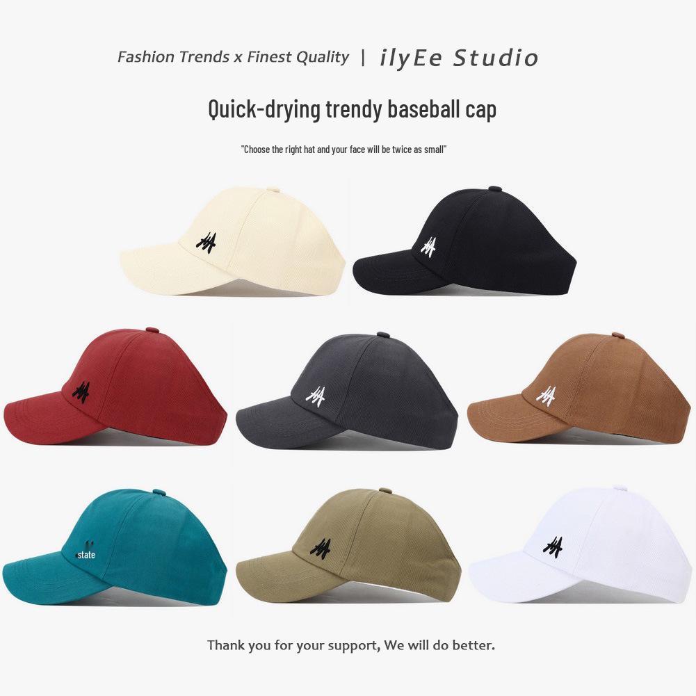 Spring/Summer Washed Cotton Curved Brim Baseball Cap with Letter Embroidery - Unisex Flat-Top Military Style