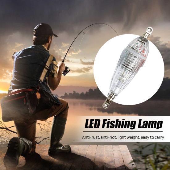 Underwater Fishing Lamp Waterproof Colorful LED Fish Luring Light Submersible Deep Drop Fish Attraction Gathering Lamp Fishing Accessories