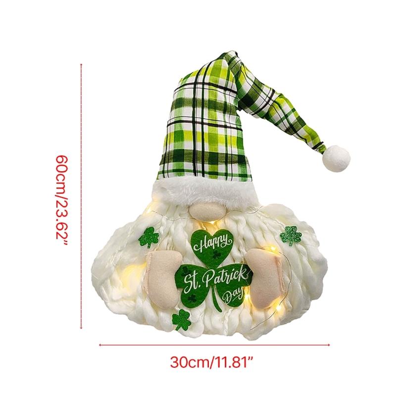 Patricks Day LED Lighted Gnome Doll Dwarfs Ornament Swedish Tomtes Hangings Sign Holiday Party Front Door Wall Gift
