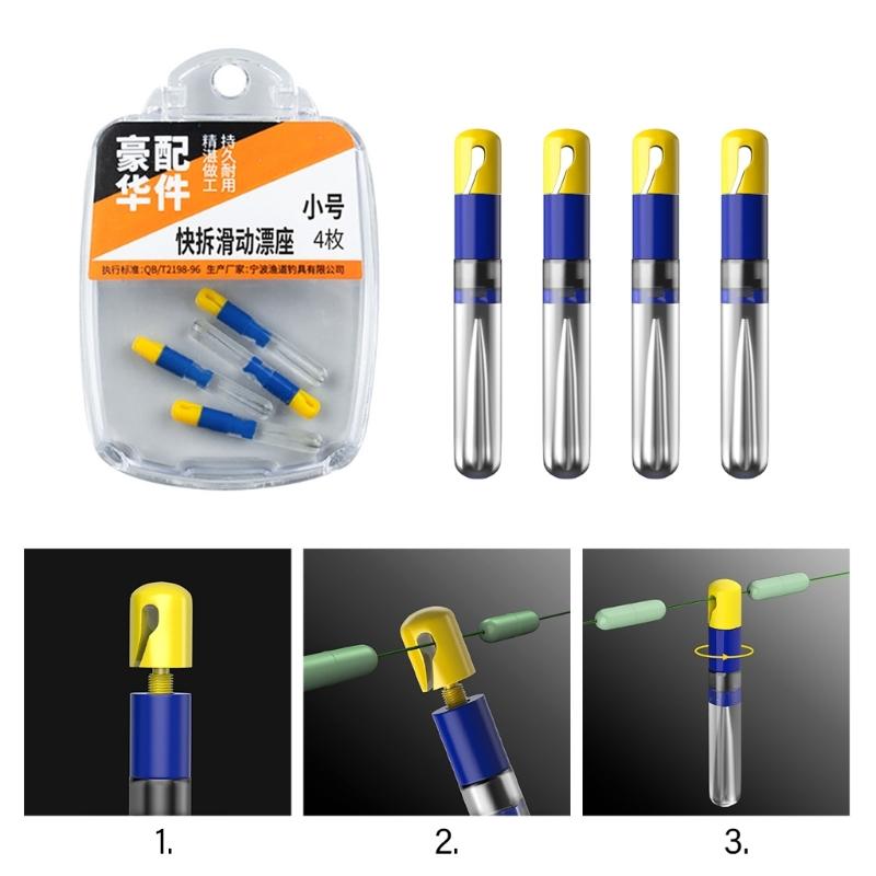 4 Pezzi Galleggianti da Pesca Staccabili Supporti in Silicone per Galleggianti Sostituzione Rapida Rotazioni Sedili per Galleggianti da Pesca Attrezzatura da Pesca