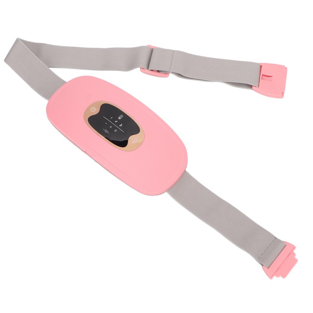 Menstrual Heated Belt 3 Temperature Gears Fast Heating High Frequency Vibration Electric Waist Belt for Women Pink