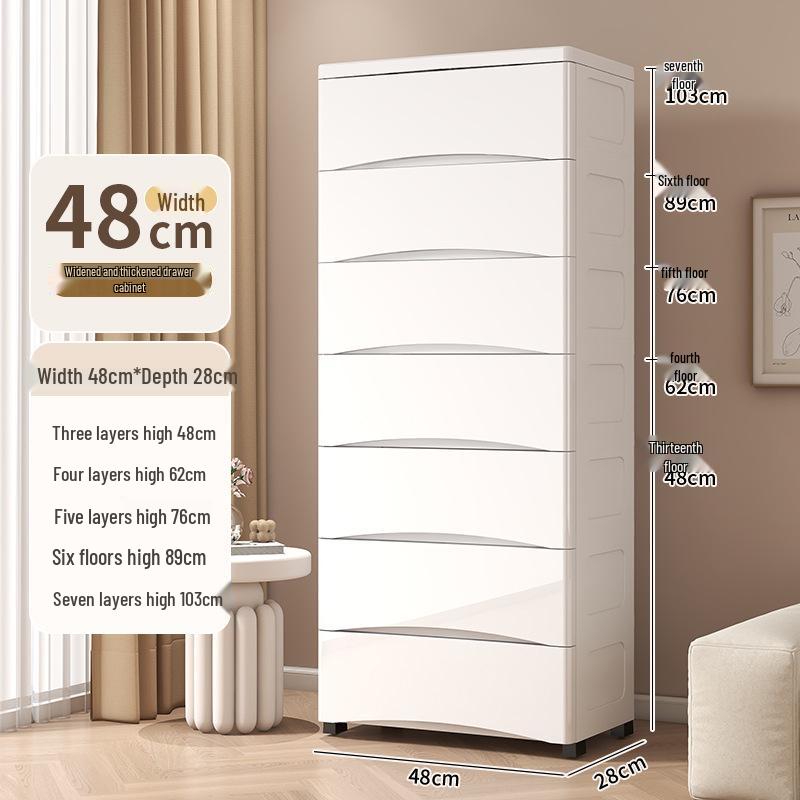 Five-Drawer Plastic Storage Cabinet for Household Organization