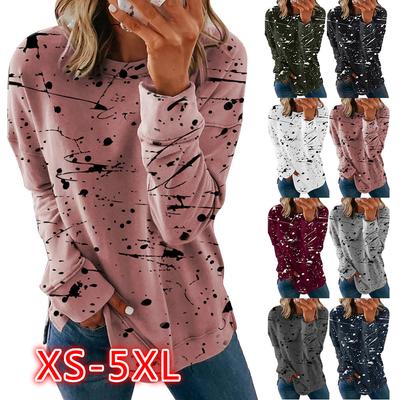 Fashion Clothes Autumn and Winter Tops Women's Casual Pullover Sweatshirts O-neck Loose T-shirts Ladies Cotton Blouses Printed Long Sleeved Shirts